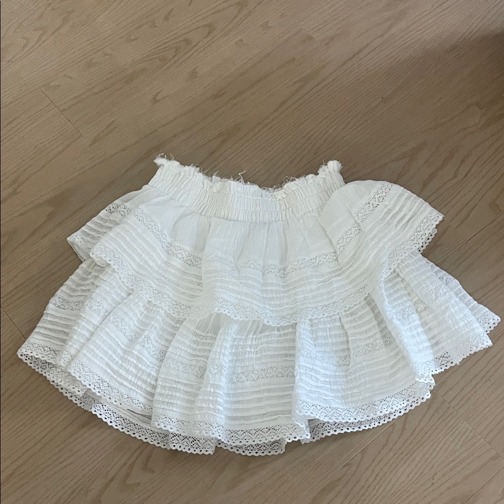 Aerie White Layered Mini Skirt